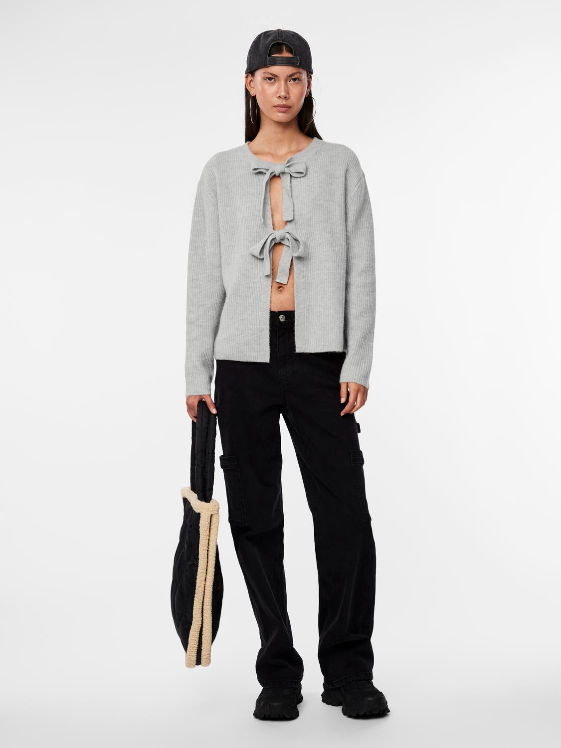 PCSILLY Cardigan - Light Grey Melange